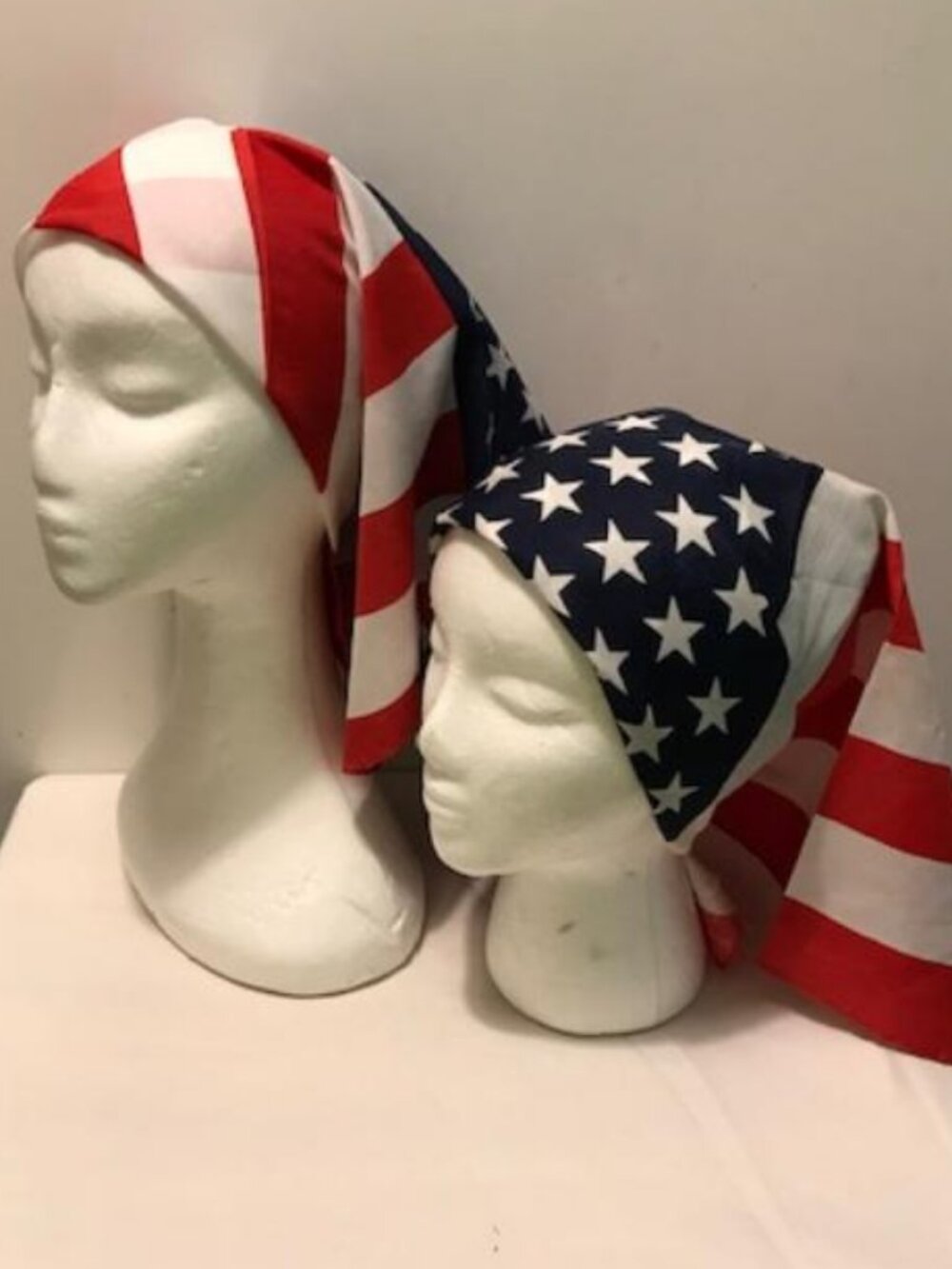 2 Pack Bandana 100% Cotton Paisley Print One-Sided Scarf American Flag